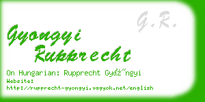 gyongyi rupprecht business card
